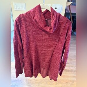 Coco + Carmen Maroon Cowl Neck Sweater